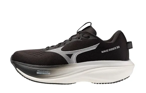 Mizuno Women's Wave Rider 30 | Wide BLACK SAND-WHITE